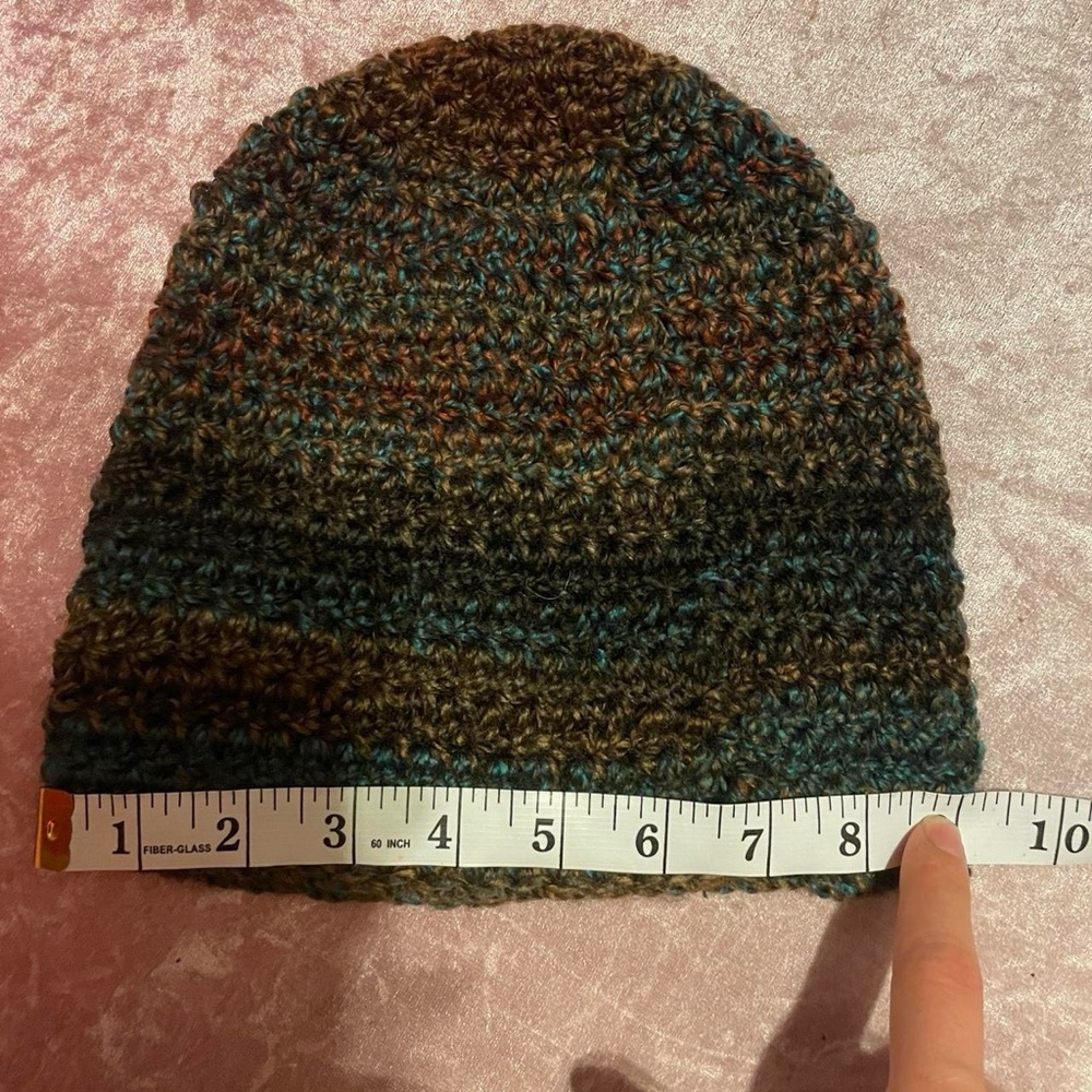 Handmade Knit Crochet Multicolor Beanie Hat - Picture 6 of 8